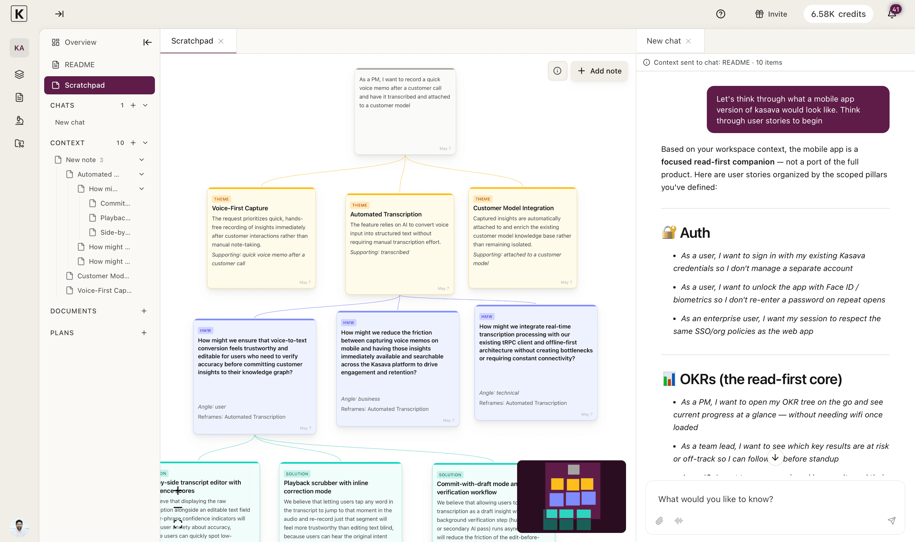 Kasava commit and code analysis view