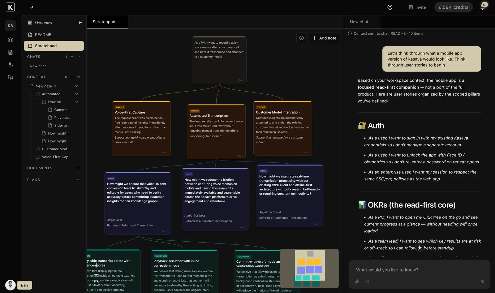 Kasava commit and code analysis view