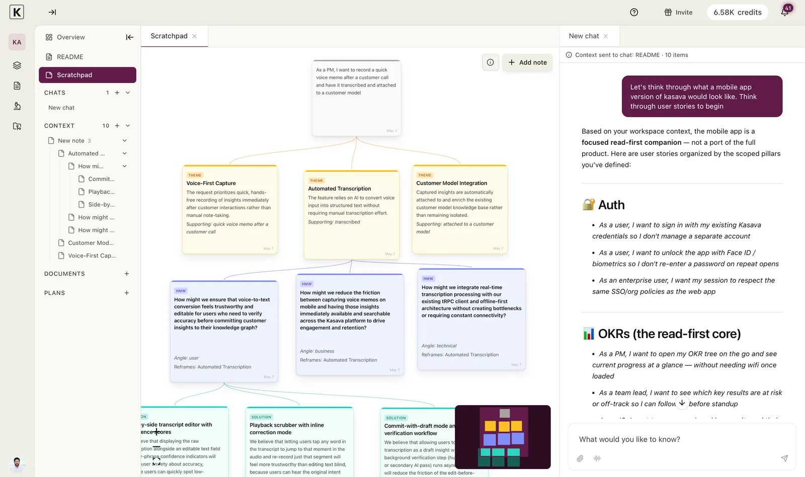 Kasava commit and code analysis view